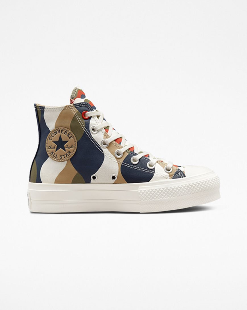 Zapatos Plataforma Converse Chuck Taylor All Star Lift Twisted Classics Altas Mujer Obsidian Kaki | PE 57LWP8